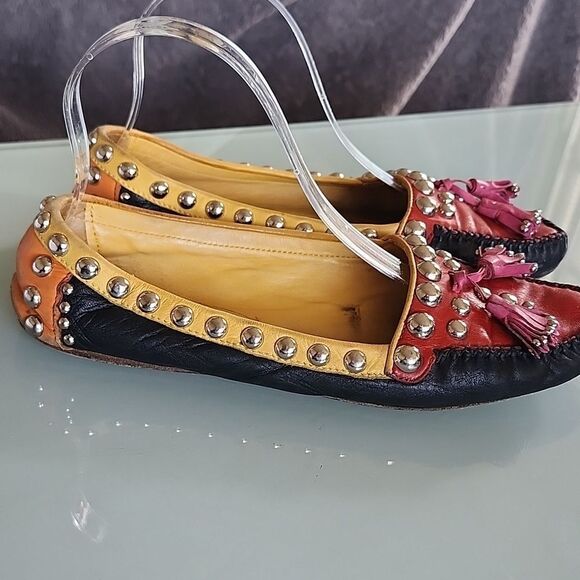 Prada Stuuded Tassel Slip-on Loafers - Picture 2 of 11